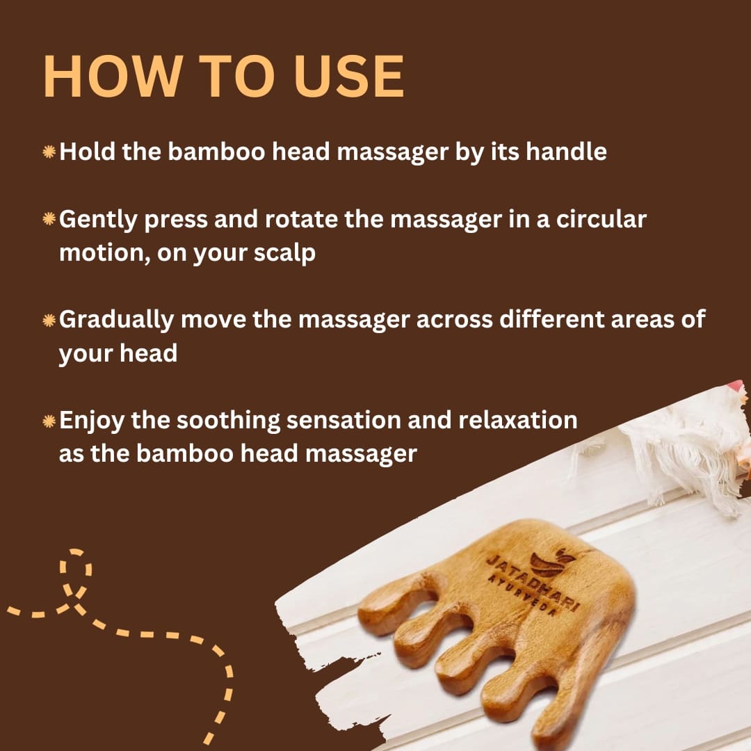 Natura Bamboo Scalp Massager Relaxing HairCare Jatadhari Ayurveda